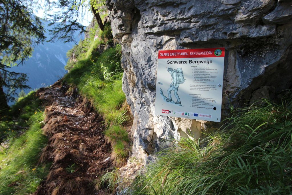 Alpine Safety Area am Fuße des Klettersteiges