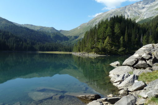 Blick zum hinteren Ende des Obernberger Sees im Wipptal