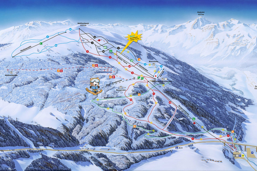 Pistenplan Ski- und Freizeitarena Bergeralm